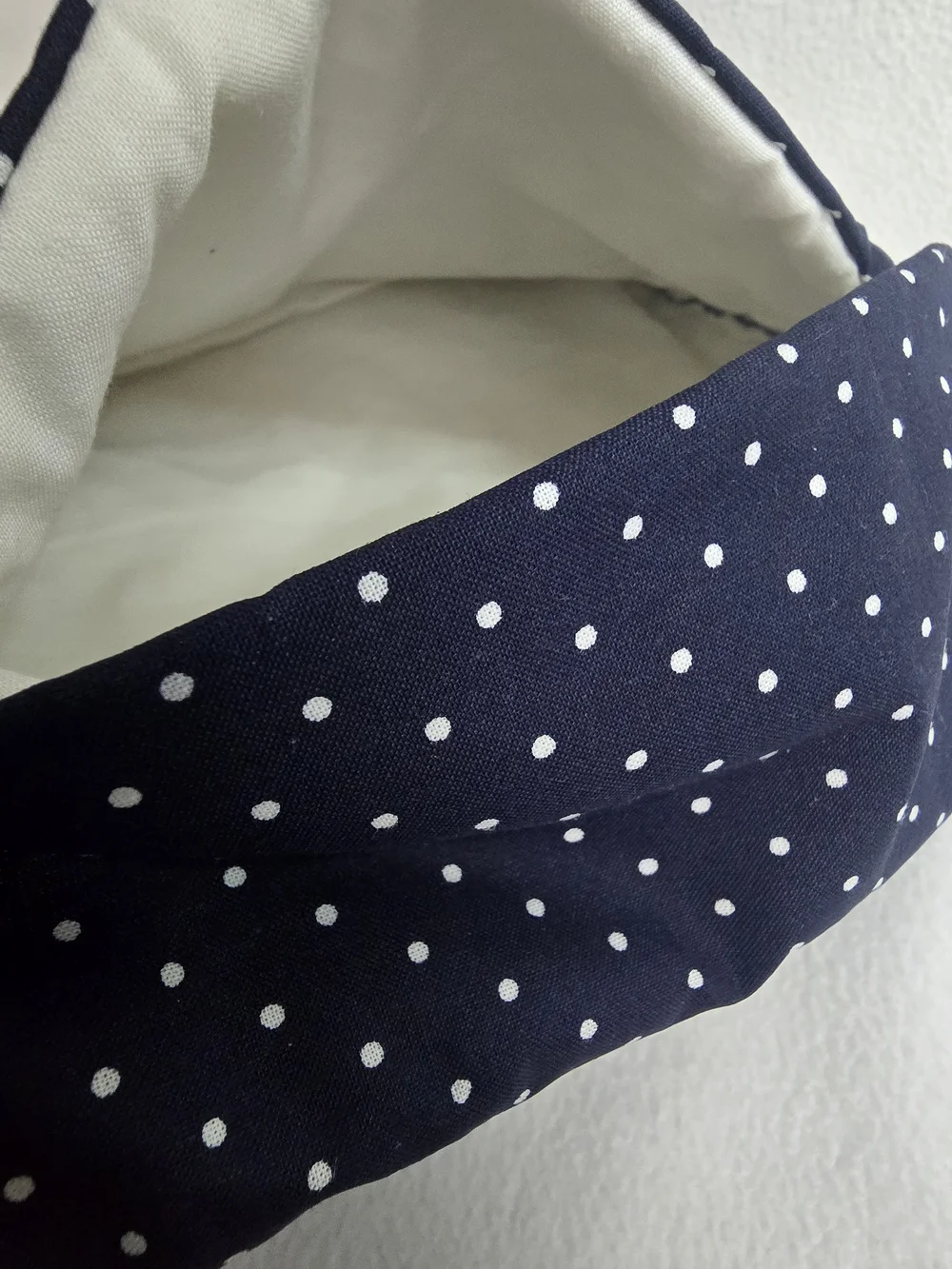 Navy Polka  Dot Microwave Potatoe Bag